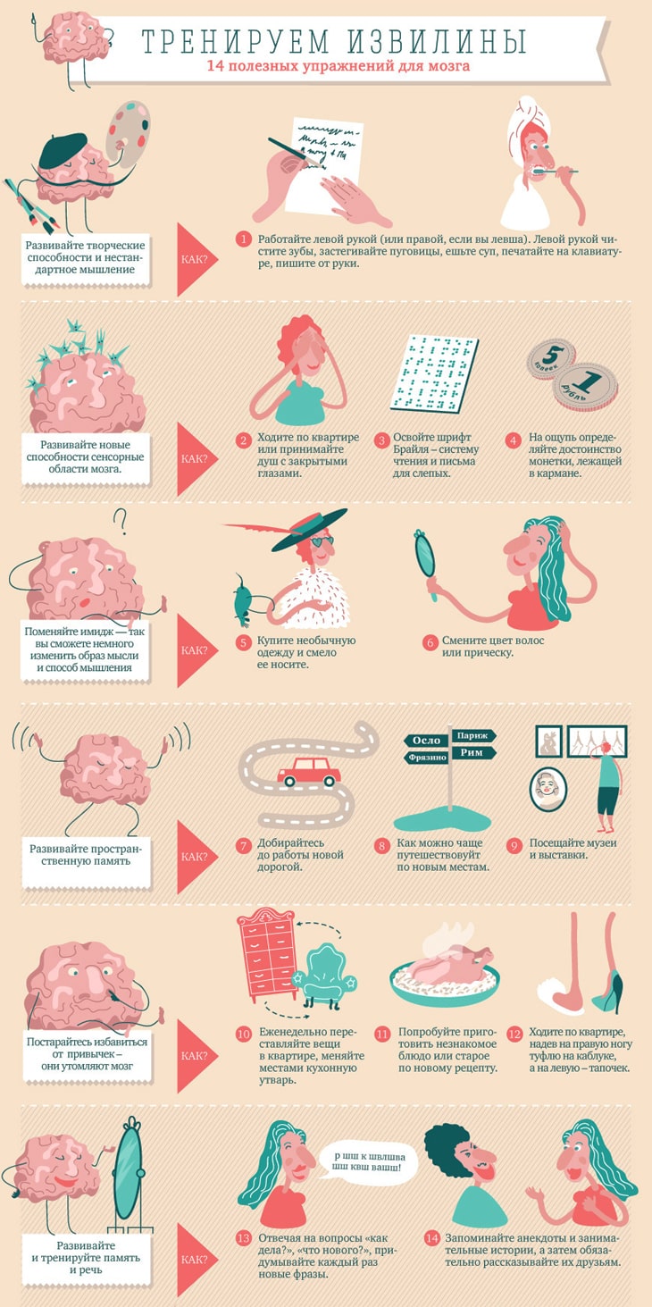 Упражнения для мозга - 14 полезных советов