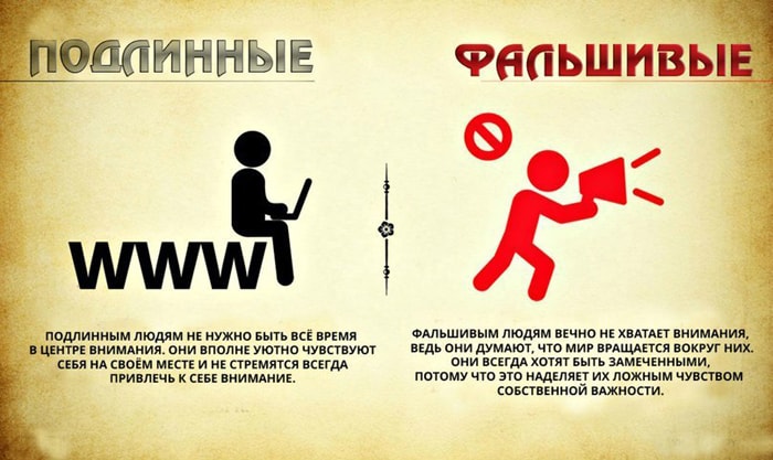 Различия между искренними и фальшивыми людьми